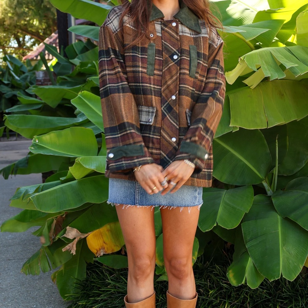 BLANKNYC Situationship Plaid Shirt Jacket NWT S - Picture 2 of 9